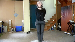 Woman Tied Up To Pole And Pee Pants